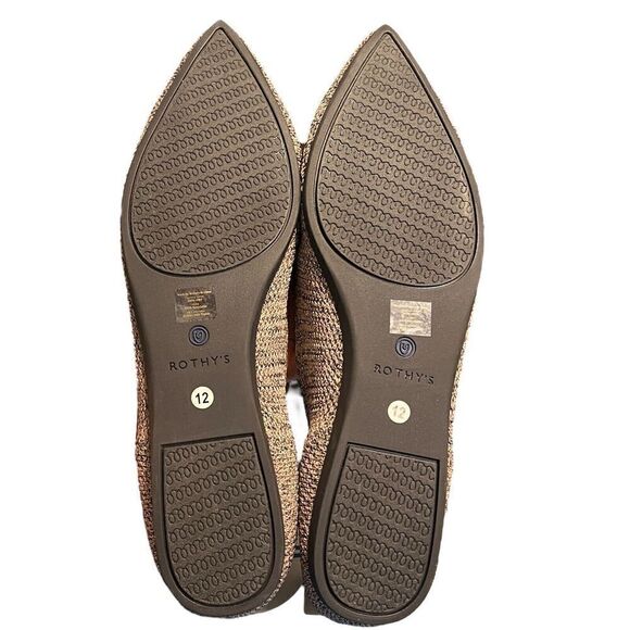 Rothy's The Point Star Dust Metallic Ballet Flat Women’s US 12 EU 43 Silver - Picture 6 of 9